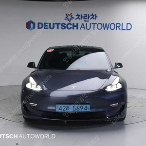 테슬라 중고차 테슬라 모델3 중고차 회색 2021년식 73,869km 롱 레인지 중고자동차할부