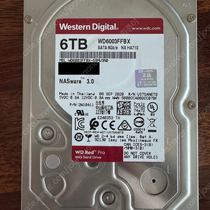 WD Red Pro 6TB HDD (WD6003FFBX) 입니다