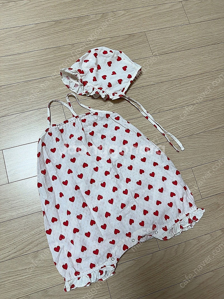 꼬숑 하트롬퍼/ 하트보넷 12-18m--0