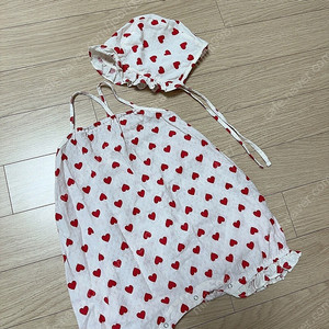 꼬숑 하트롬퍼/ 하트보넷 12-18m