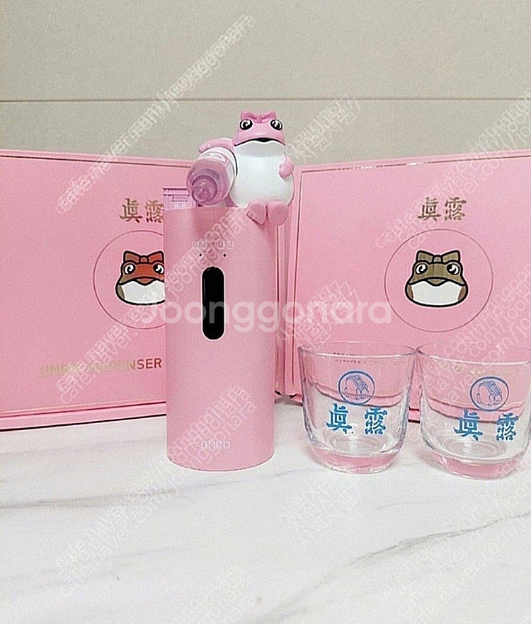진로 파랑두꺼비 소주 디스펜서+글라스(진로잔2개) 기프...--4