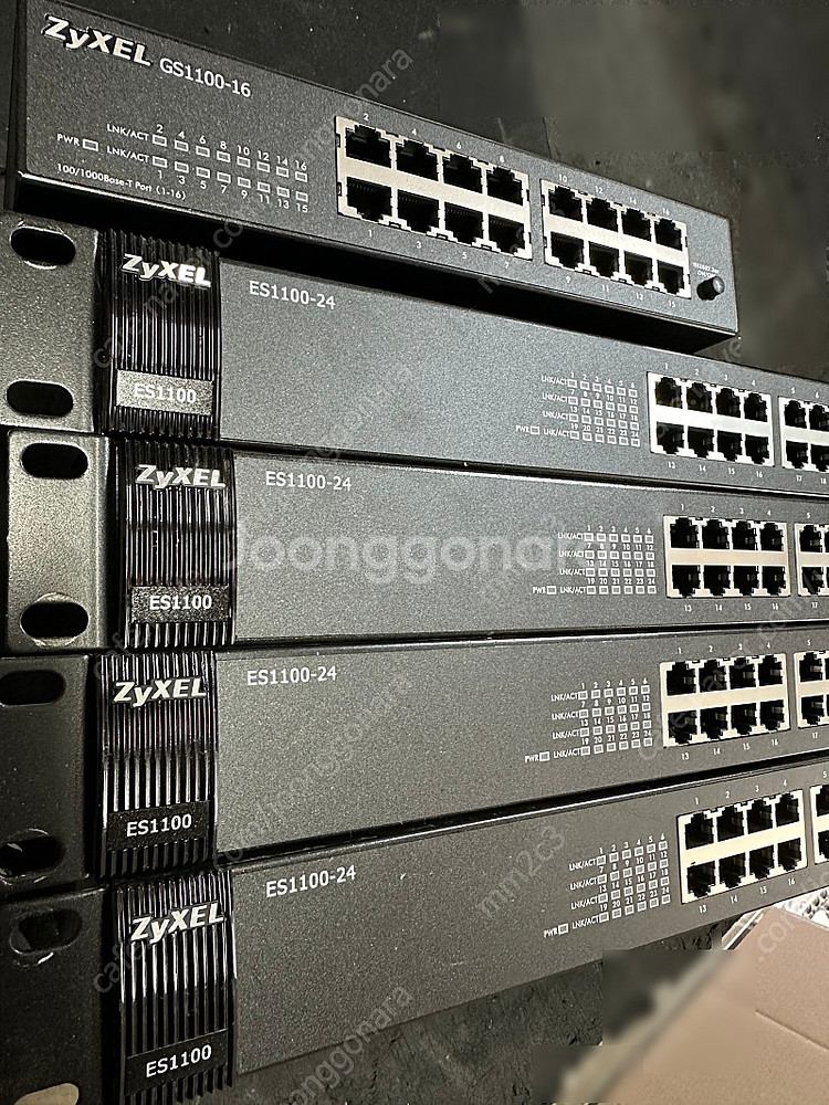 ZYXEL 스위칭허브 gs1100-16 1개, es11...--0