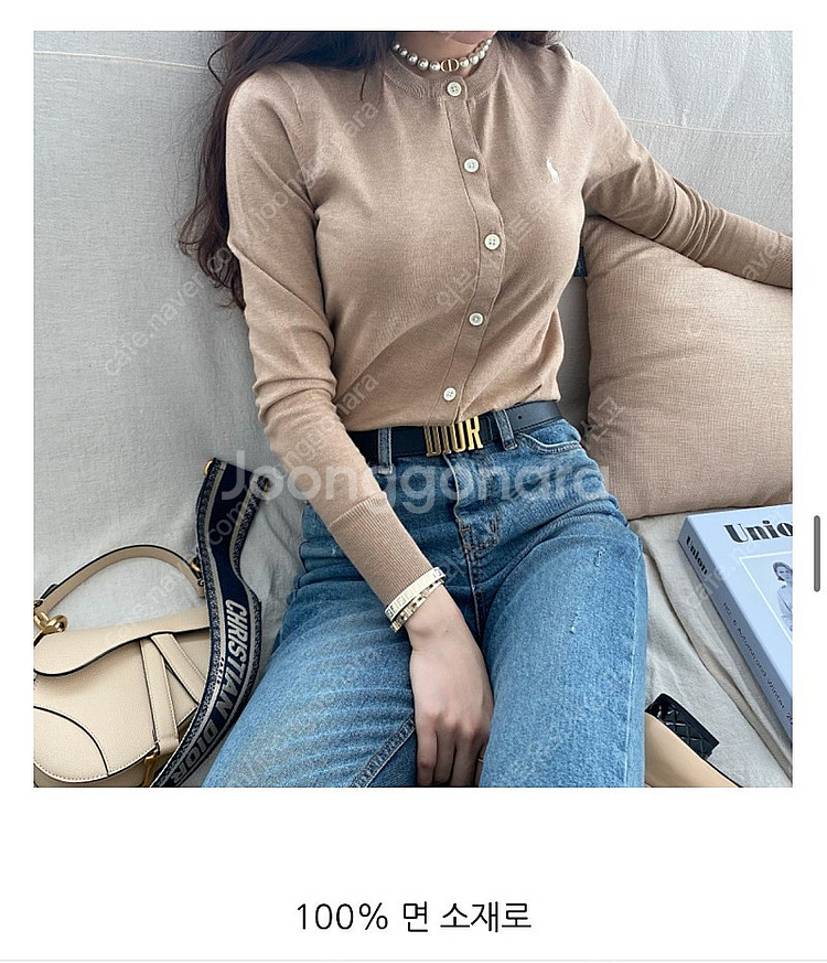 (브라운)폴로 랄프로렌 여성 코튼 블렌드 가디건 니트--0