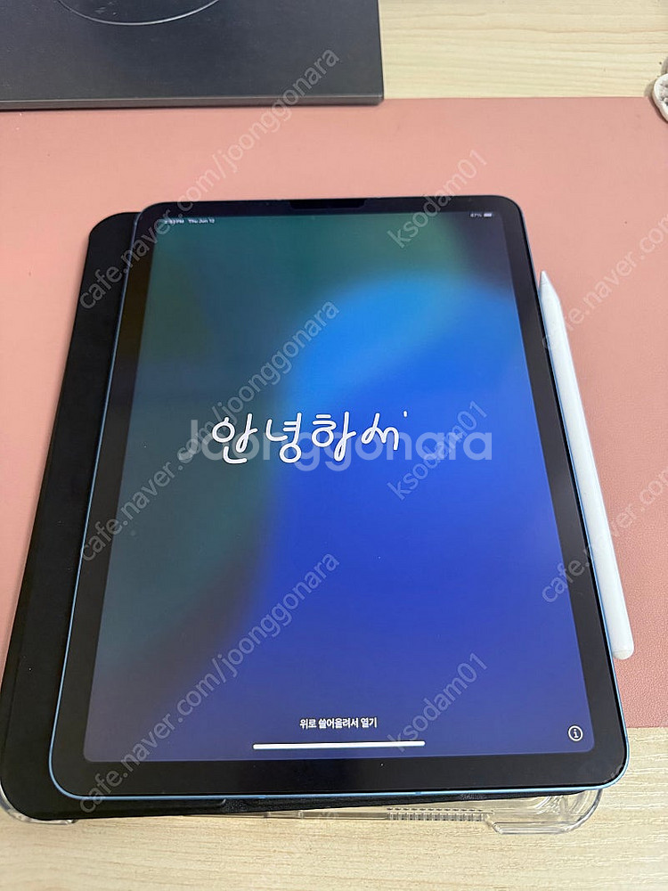 아이패드 에어5 64기가 블루 셀룰러+애펜2--0