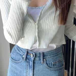 타낫 소프트레이스가디건 민트