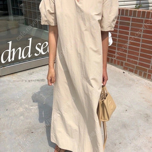 미시착새상품🤎 브이넥 퍼프 롱 여름원피스 (베이지)