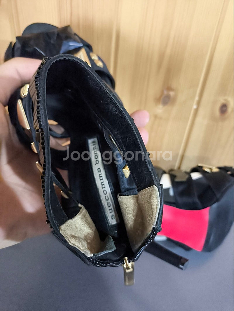230mm 슈콤마보니 비즈 스터드 구두 힐--7