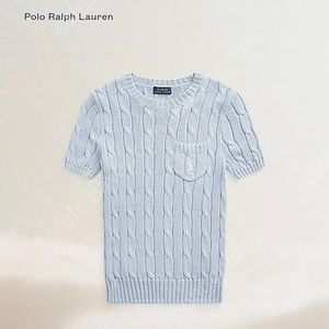 polo 폴로 우먼 케이블 반팔 니트 페일블루