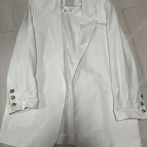 타임 화이트 레이온 백오픈 자켓