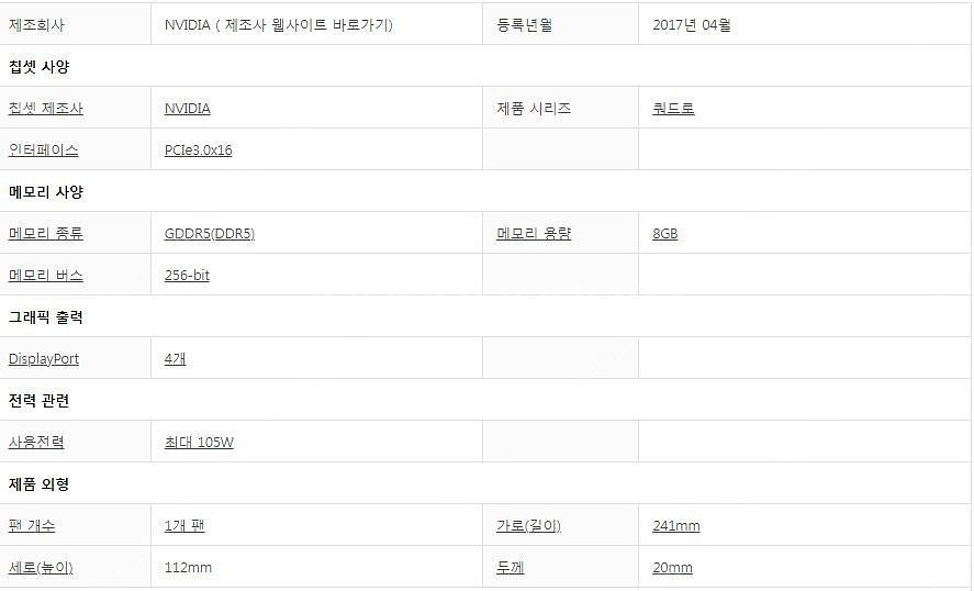 쿼드로 P4000 ( QUADRO P4000 ) 8G ...--1
