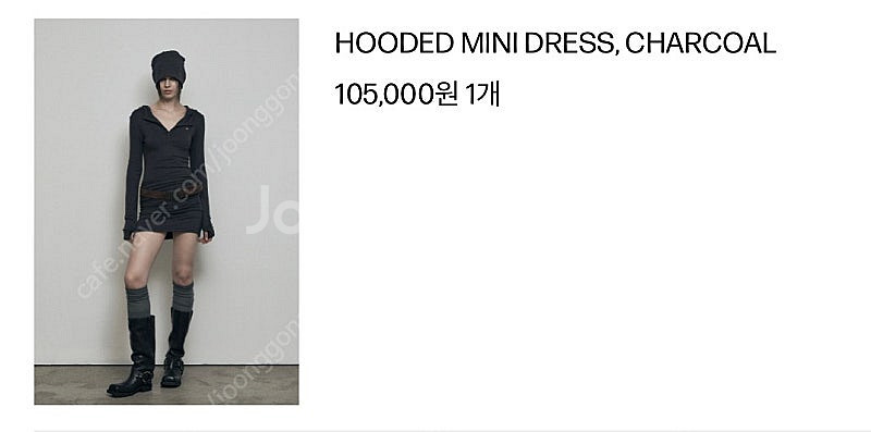보헤미안서울 HOODED MINI DRESS, CHAR...--2