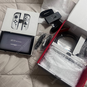 닌텐도 스위치 oled 화이트 + 동물의 숲 칩