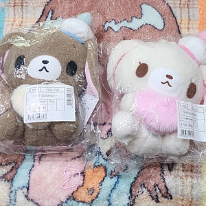 산리오 헤이세이 폭신 후와 하트 슈가바니즈 시로우사 쿠로우사 봉제인형