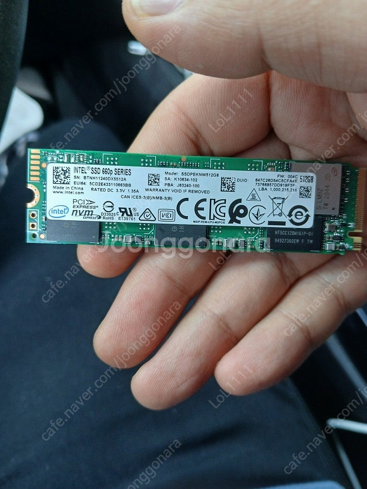 인텔정품 M.2 SSD 512G 싸게 팔아요--0