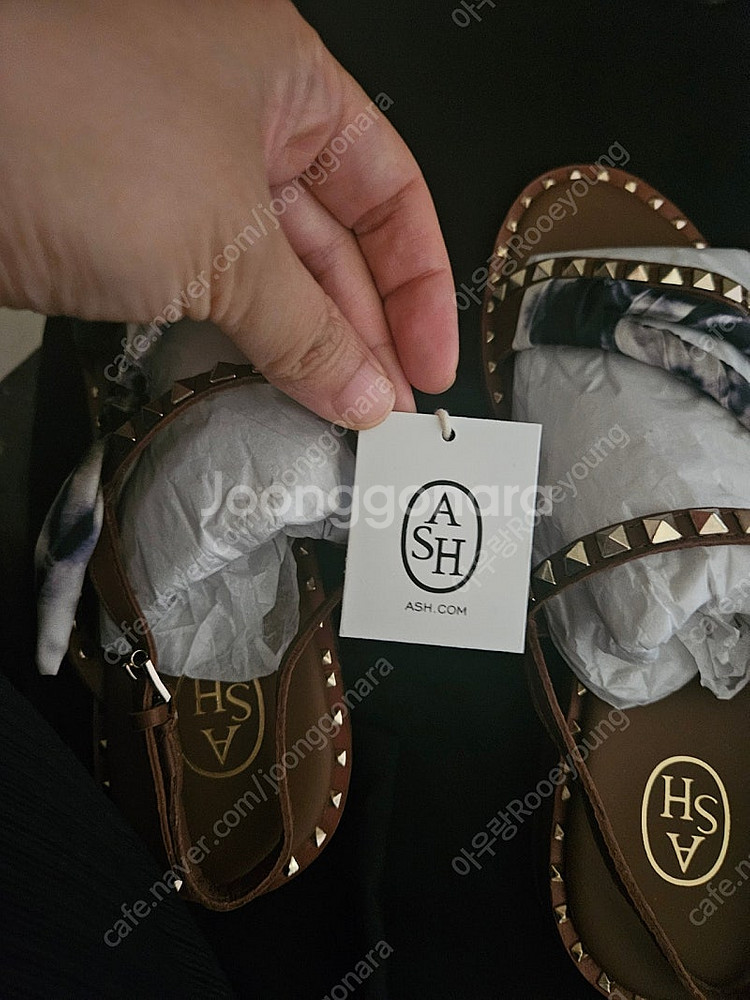 ash 샌들 스터드 스카프트리밍 37--4