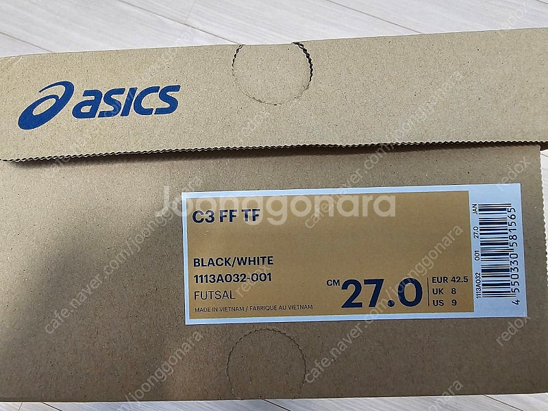 아식스 C3 TF 검흰 블랙 270사이즈--5