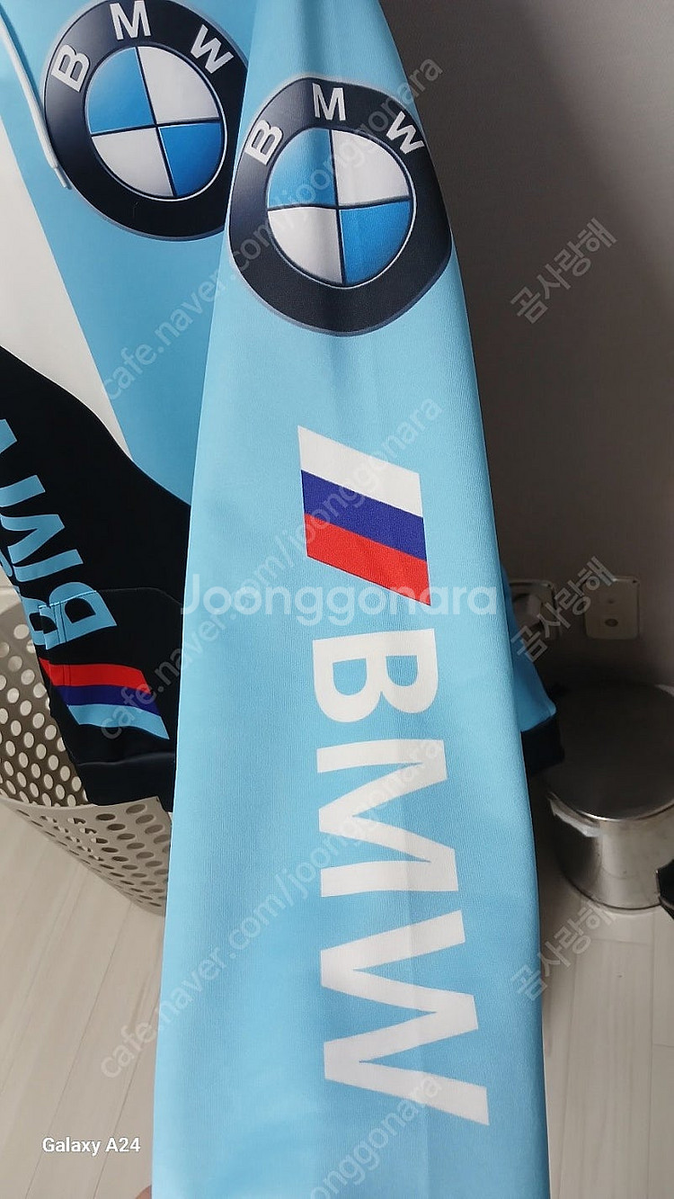 BMW 블랙 앤드 블루 후드 티셔츠(3XL)--4