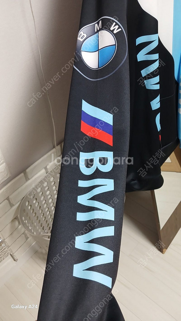 BMW 블랙 앤드 블루 후드 티셔츠(3XL)--5