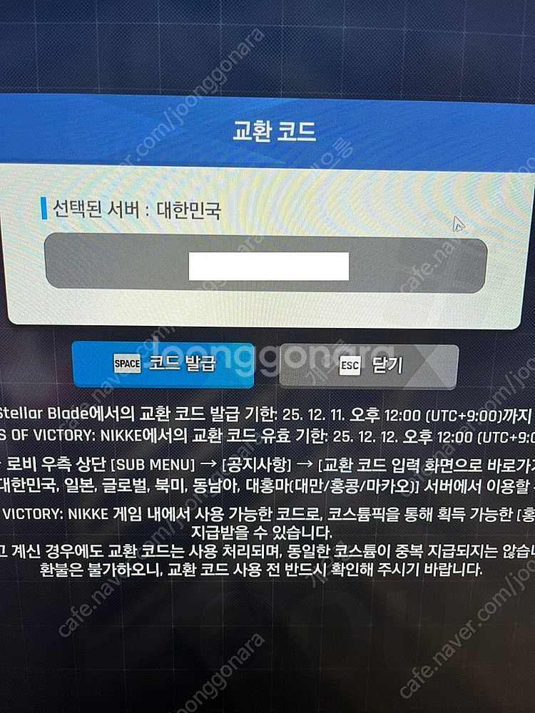 스텔라블레이드 니케 코스튬 코드 팝니다.--0
