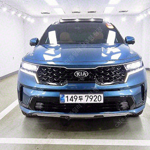 쏘렌토 중고 신형 쏘렌토 MQ4 중고 쏘렌토 중고차 파란색 2021년식 43,947km 가솔린 2.5T 4WD 노블레스 개인사업자 차량구매