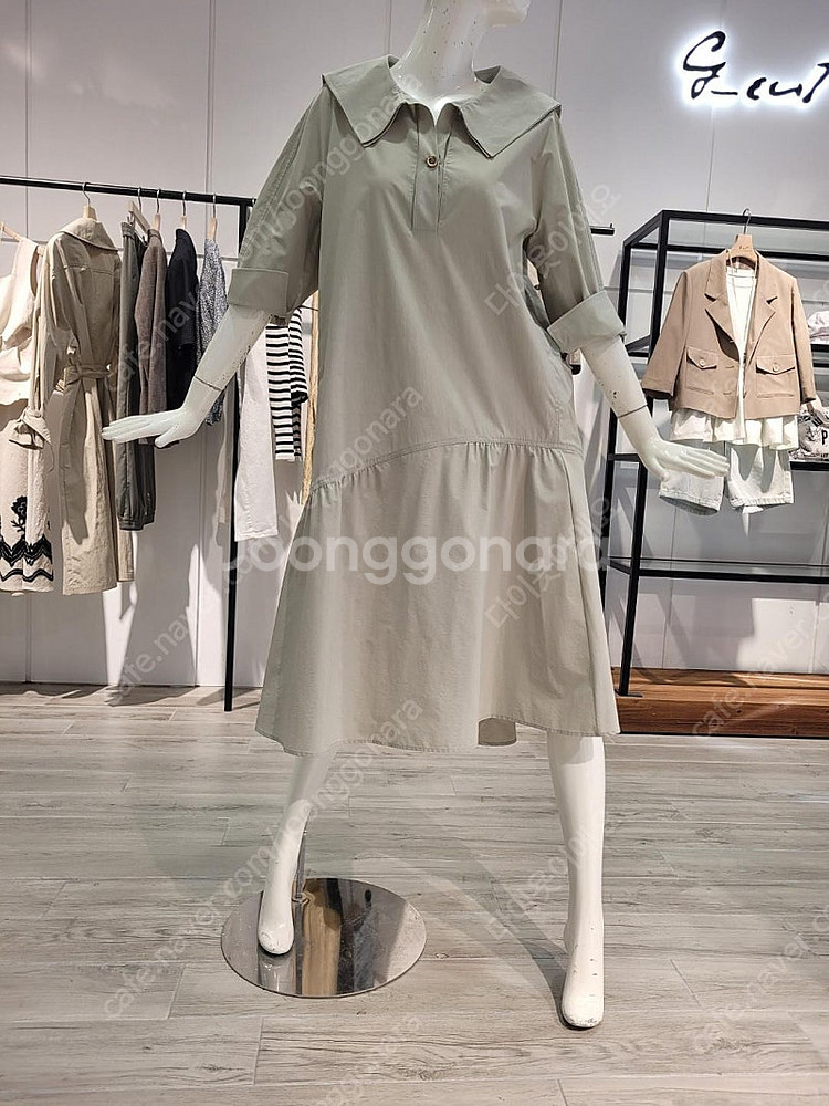 지컷 빅카라 원피스--0