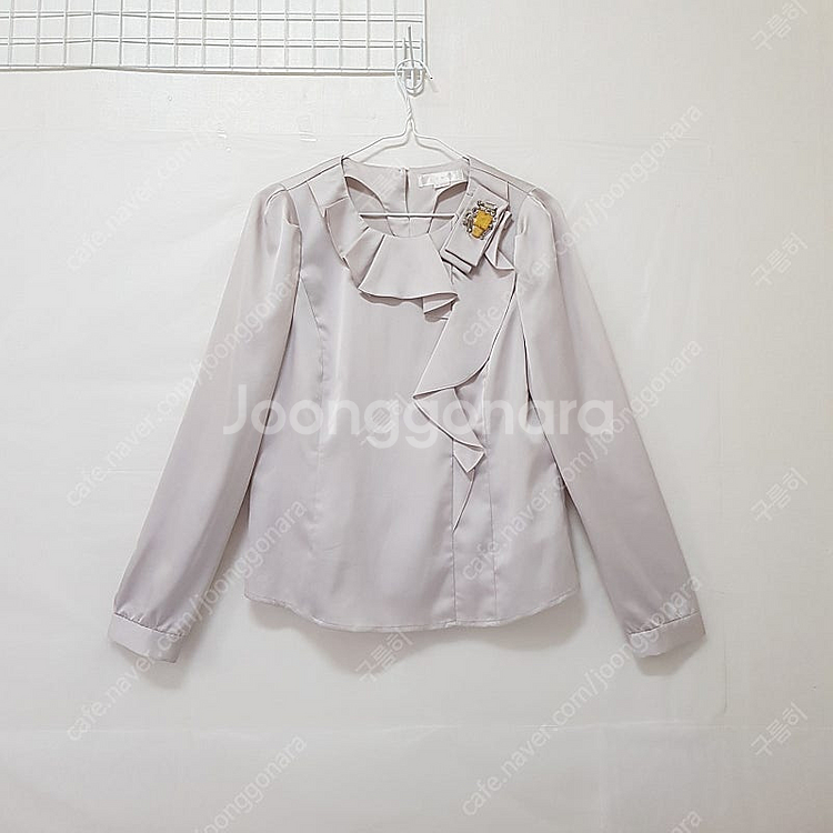 고급 미색 러플 프릴 퍼프 보석 여성 정장 블라우스 5...--1
