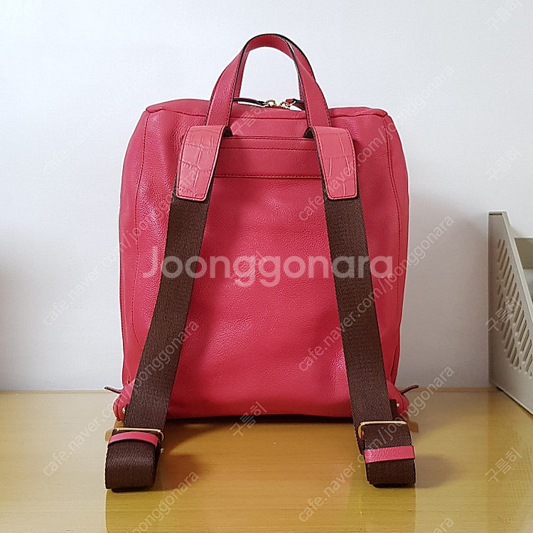 LOVECAT 러브캣 핑크 분홍 천연가죽 리얼가죽 백팩...--4