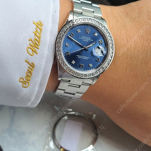 [정품] 롤렉스 오이스터 퍼페추얼 데이트 블루 5P 다이아몬드 다이얼 (Rolex Oyster Perpetual Blue Diamond Dial)
