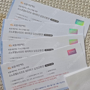 로블 소노호텔&리조트 워터파크 입장권 2, 4매