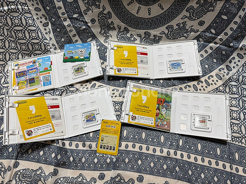 닌텐도 3ds xl 뉴큰다수 레드 + 게임칩 4개 일괄--6