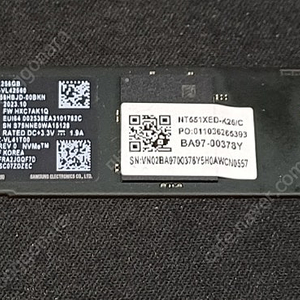 중고 m2 SSD256G nvme삼성mz-vl42560