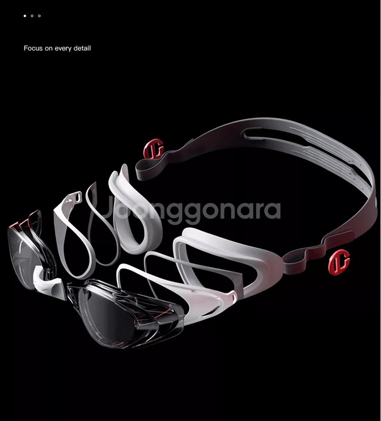 수경 고급 수영 고글 수영고글 세련된 nining 리닝 수경 정품 신형--2