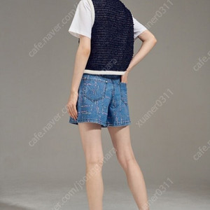 한섬 랑방 자수 데님 반바지