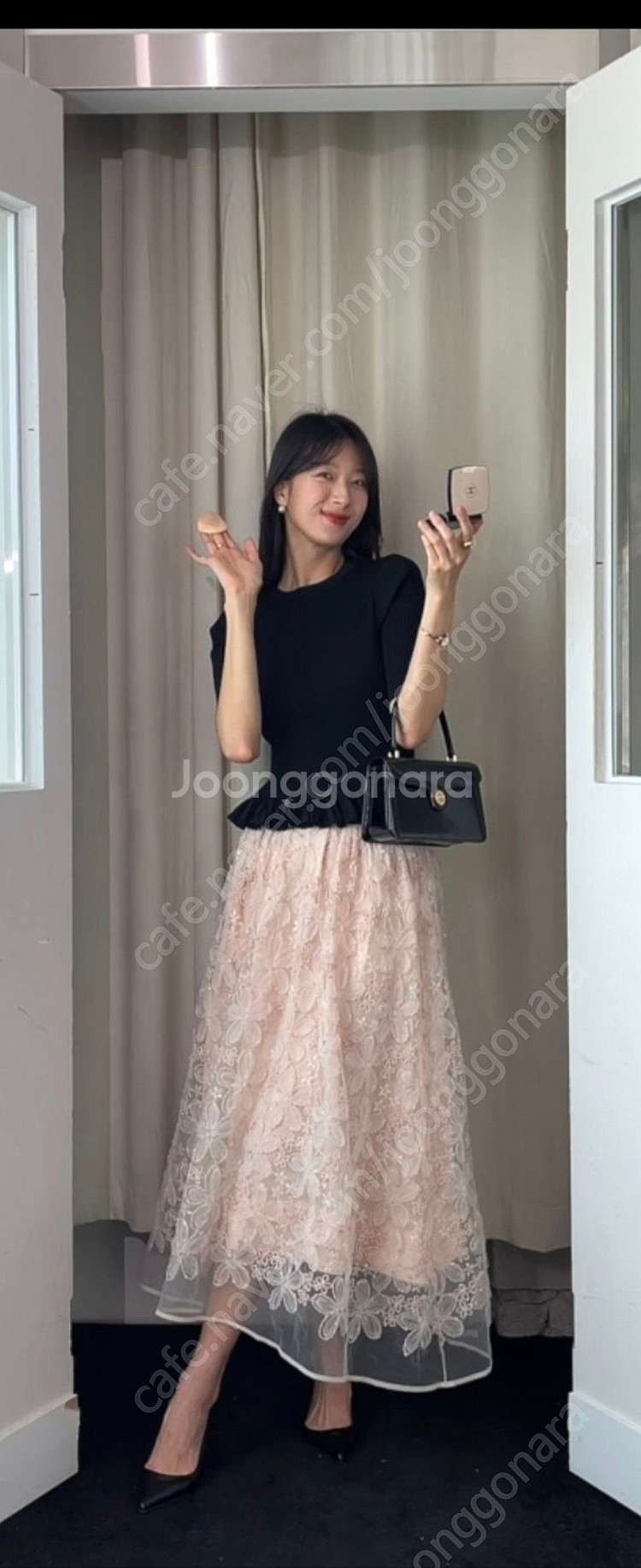 오브제 플로럴 레이스 스커트 새상품 대폭 에눌--0