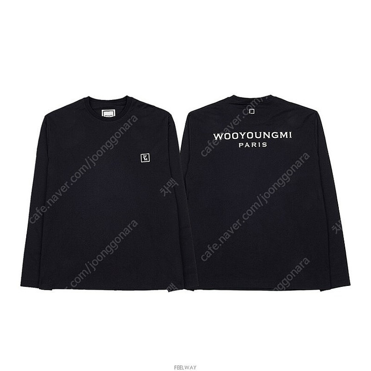 우영미 백로고 롱슬리브 티셔츠 블랙 46--1