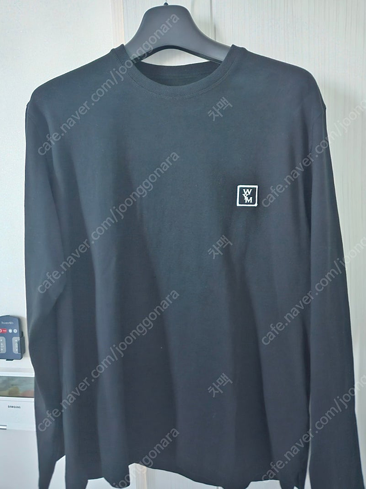 우영미 백로고 롱슬리브 티셔츠 블랙 46--2