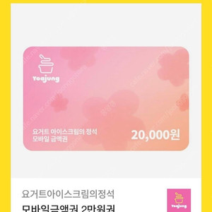 요거트아이스크림의정석 2만원권