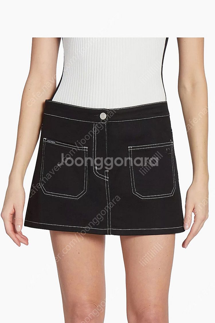 Courreges 꾸레쥬 스커트 코튼 데님 26 새상품--0