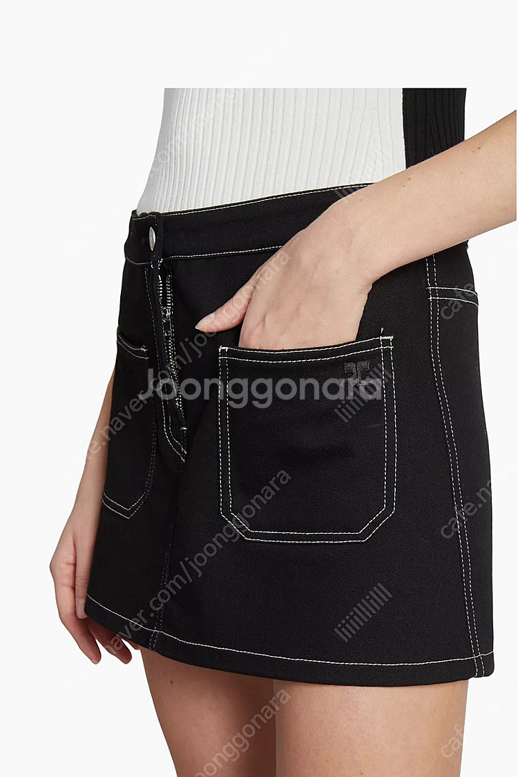 Courreges 꾸레쥬 스커트 코튼 데님 26 새상품--4