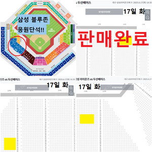 삼성 vs 두산 블루존 통로 2~4연석 편한자리