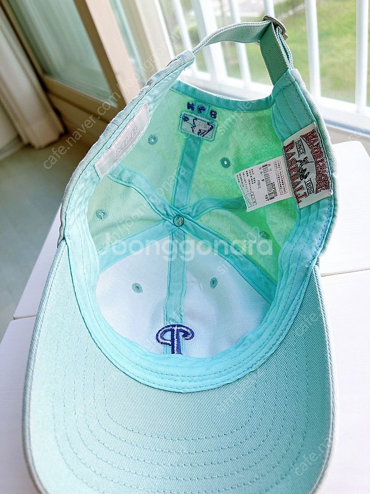 MLB 볼캡모자 2개 (민트+머스타드)택포--4