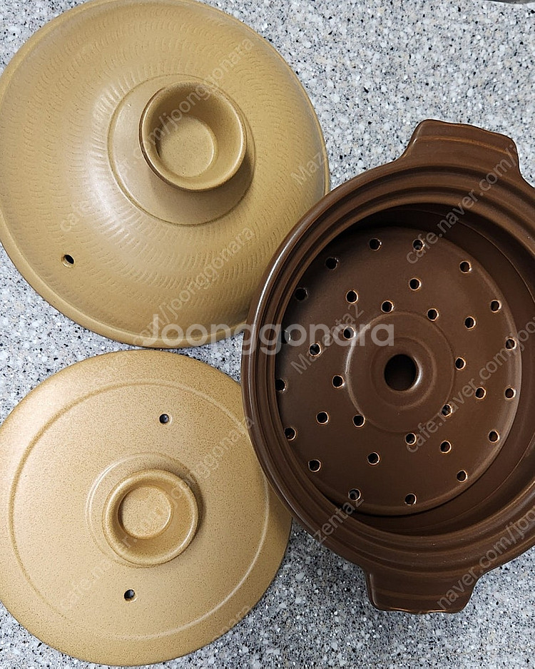 (반값택포)일제 계르마늄 이중 솥 냄비 뚝배기 만능요리냄비 (미사용)--3