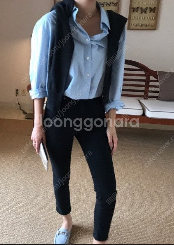 타낫 코드유 코튼셔츠 스카이블루색--0