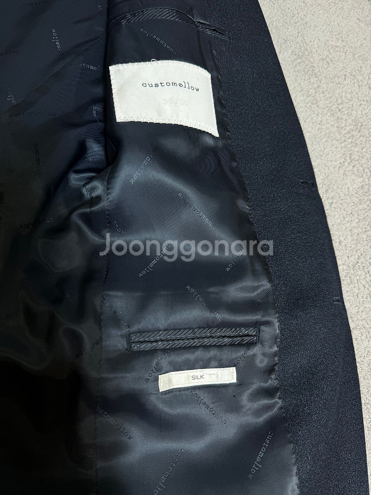 실착1회 100 커스텀멜로우 야상코트 네이비 블레이져 ...--6