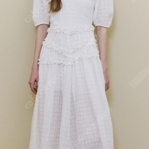 오더먼트 바이 보카바카 See-through Check Shirring Dress 새상품