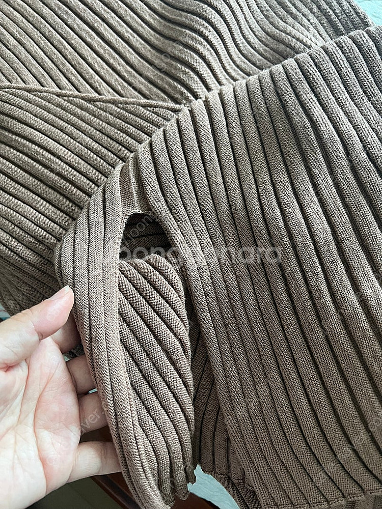 이세이미야케 울 스트라이프 니트 원피스--7