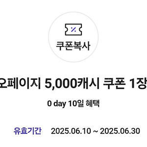 카카오페이지 5천원권 2장 일괄
