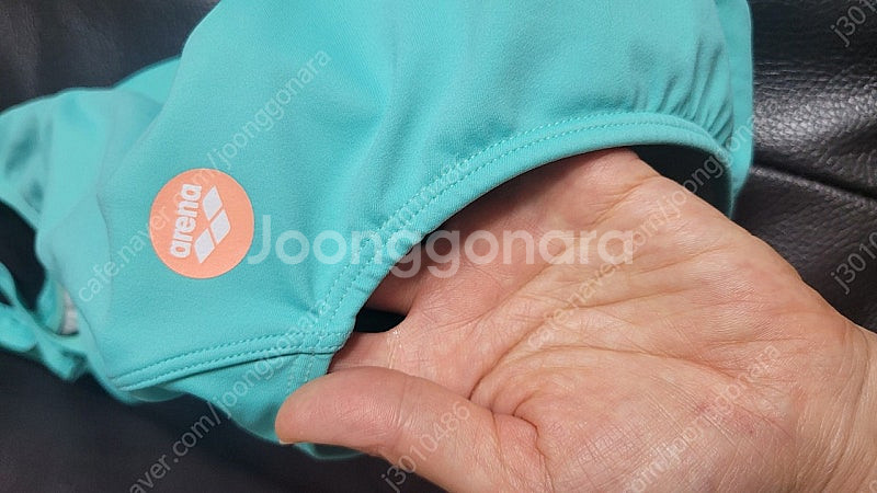 민트색 아레나 여아 수영복--2