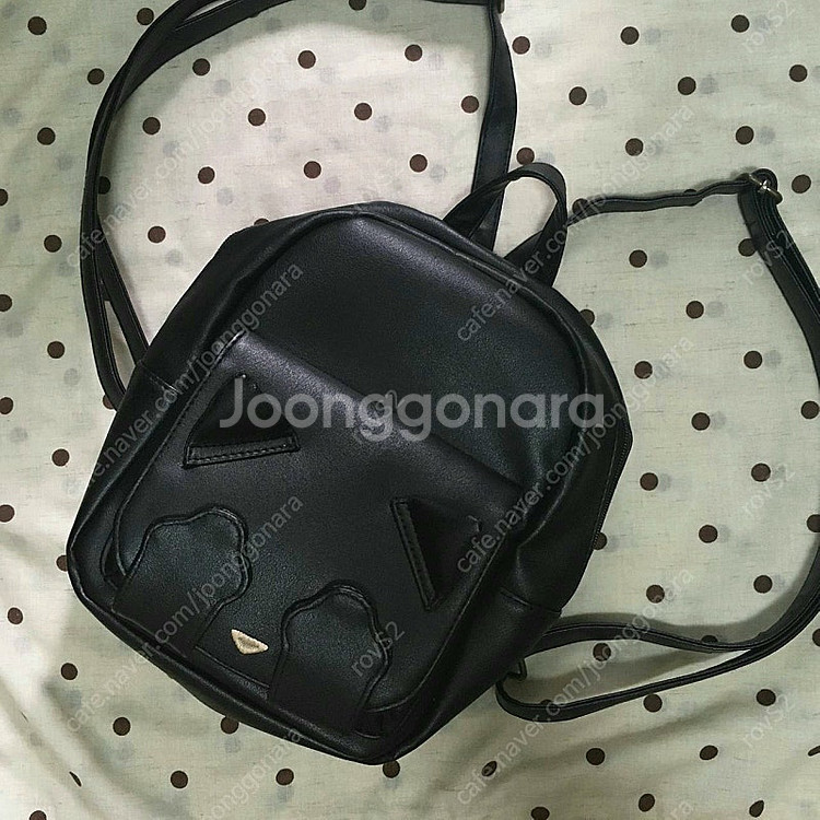 빈티지 모리걸 대장 고양이 가죽 미니백팩--2