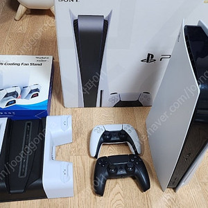 PS5디스크 풀박(CFI-1218A) + 듀얼센스2개, 쿨링팬